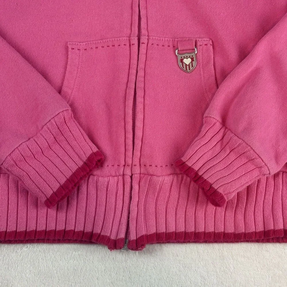 Vintage Y2K Limited Too Full Zip Hoodie Girls 10 Pink DANCE Balletcore Barbie